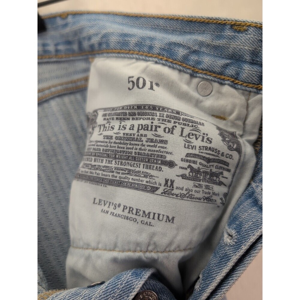 Levis Premium 501 '81 Pin striped Light Wash Tapered Leg Jeans Women's Sz 25x31 - Picture 9 of 16
